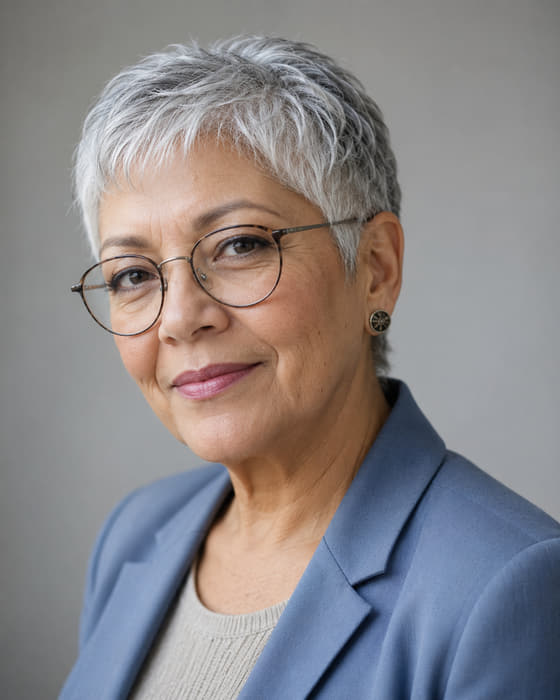 Élise Vantour, Chief Executive of Montlior Media, photographed against a pale studio background.